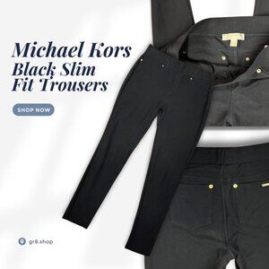 Michael Kors Black Slim Fit Trousers women’s Pants Dress Slacks Size M
